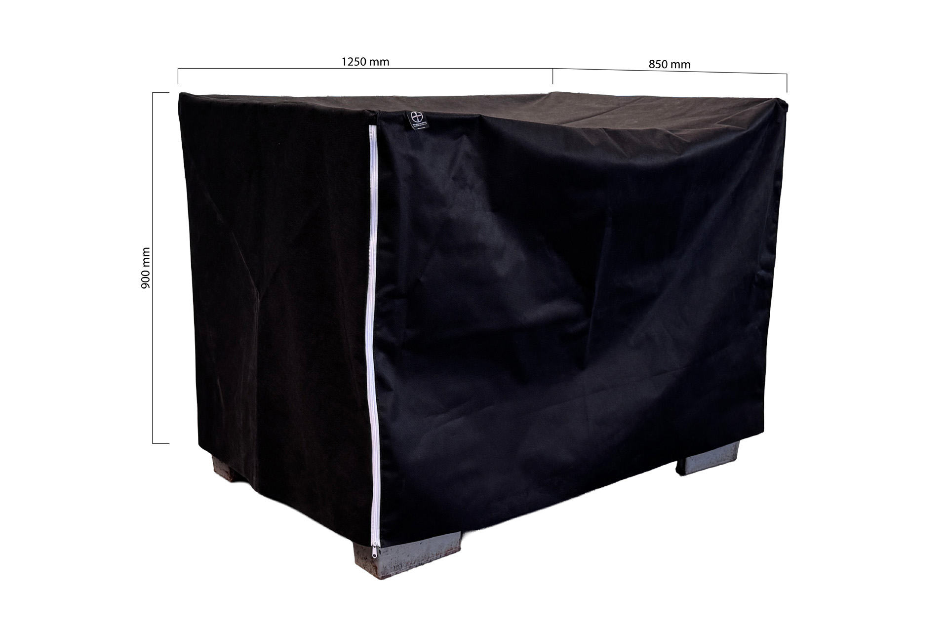 Abdeckhauben für Gitterboxen - 1250 x 850 x 900 mm - Vlies wasserdicht mit Reißverschluss