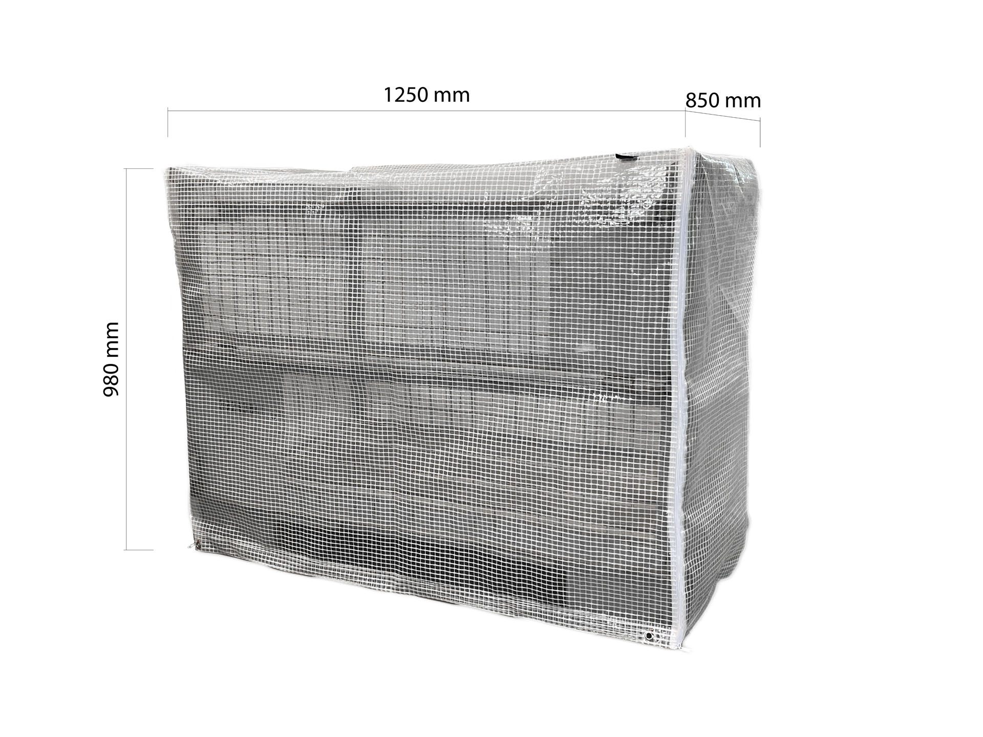 Mehrweg-Abdeckhauben für Gitterboxen mit Reißverschluss - Gitternetzfolie 220 gr./m² - UV-Stabil Mehrweg-Abdeckhauben für Gitterboxen mit Reißverschluss - Gitternetzfolie 220 gr./m² - UV-Stabil