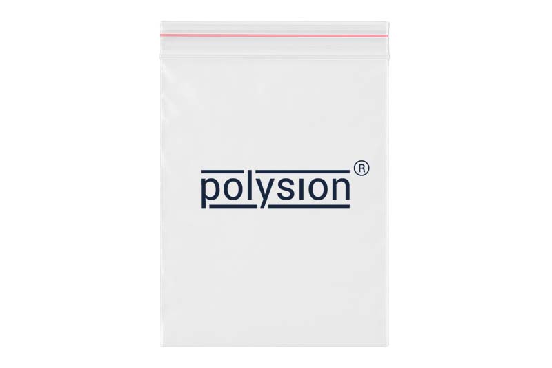 Druckverschlussbeutel bedruckt mit polysion Logo
