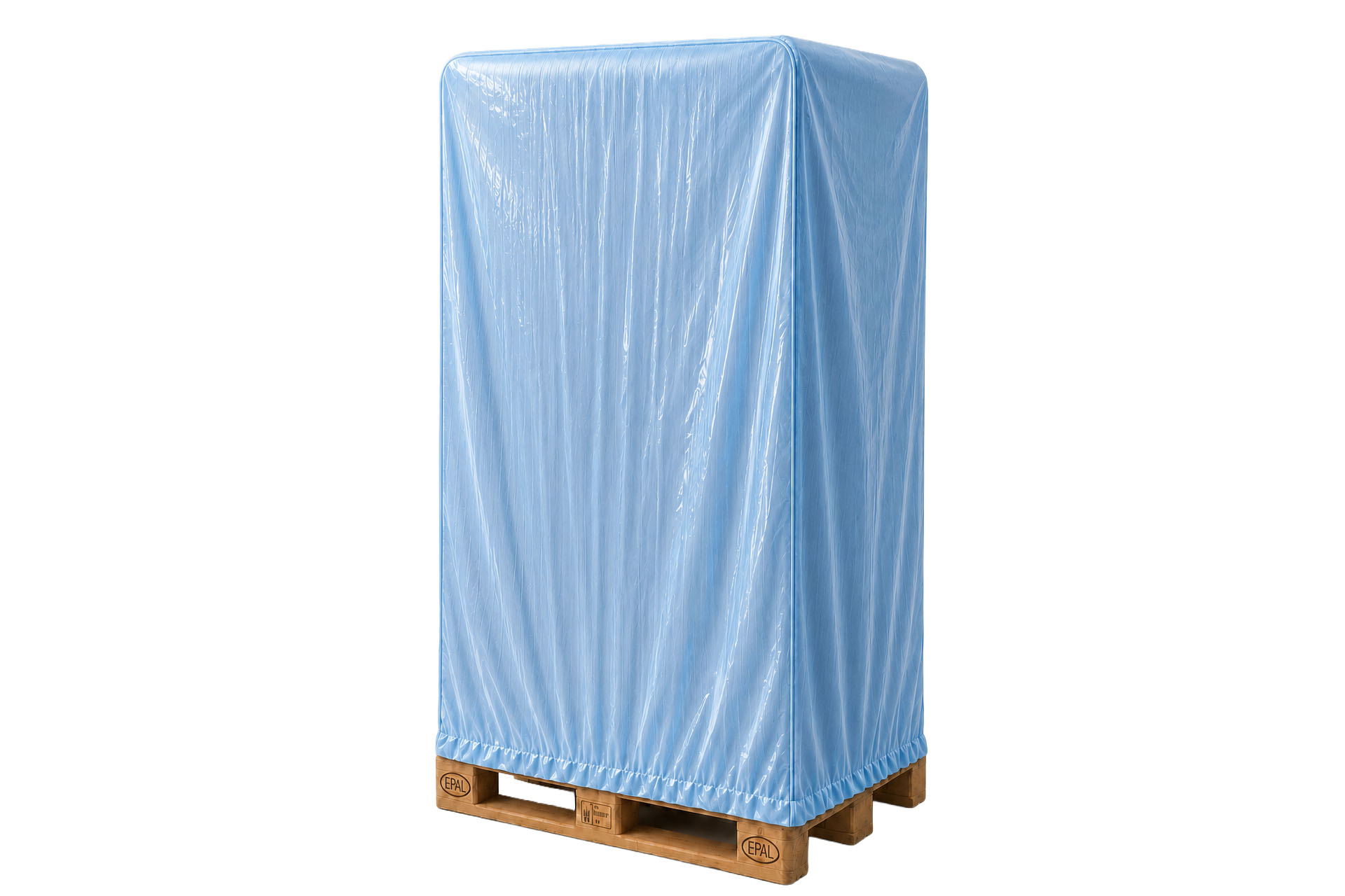 Abdeckhauben mit Gummizug aus VCI-CORRO PROTECT® für Europaletten - 1250 x 850 x 1800 mm
