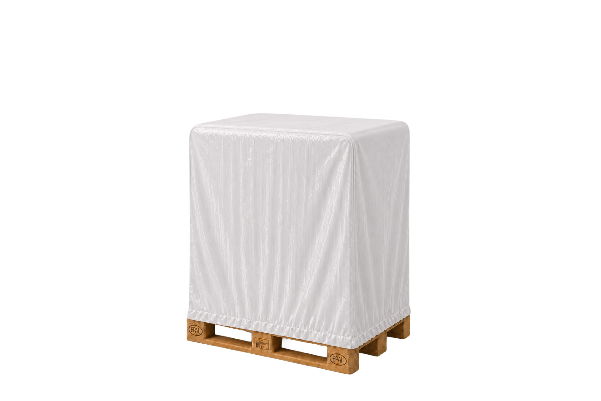 Abdeckhauben mit Gummizug aus LDPE für Europaletten - 1250 x 850 x 1400 mm