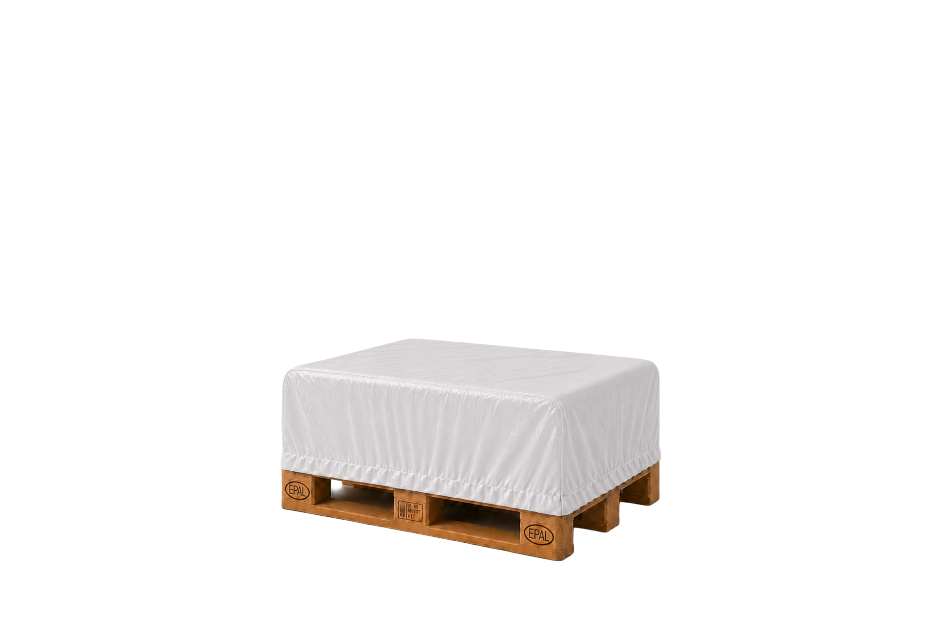 Abdeckhauben mit Gummizug aus LDPE für Europaletten - 1250 x 850 x 450 mm