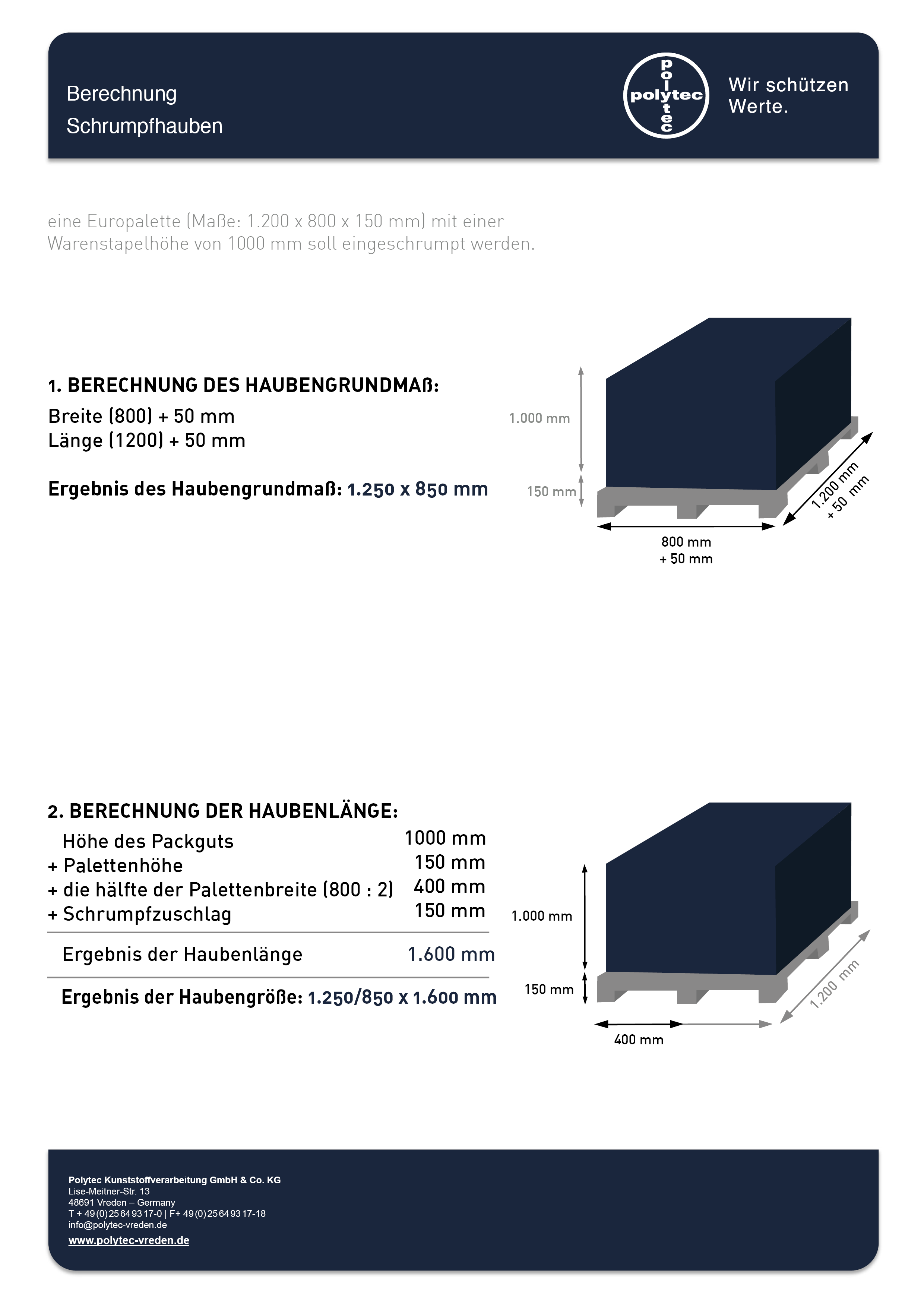 Berechnung der Schrumpfgröße