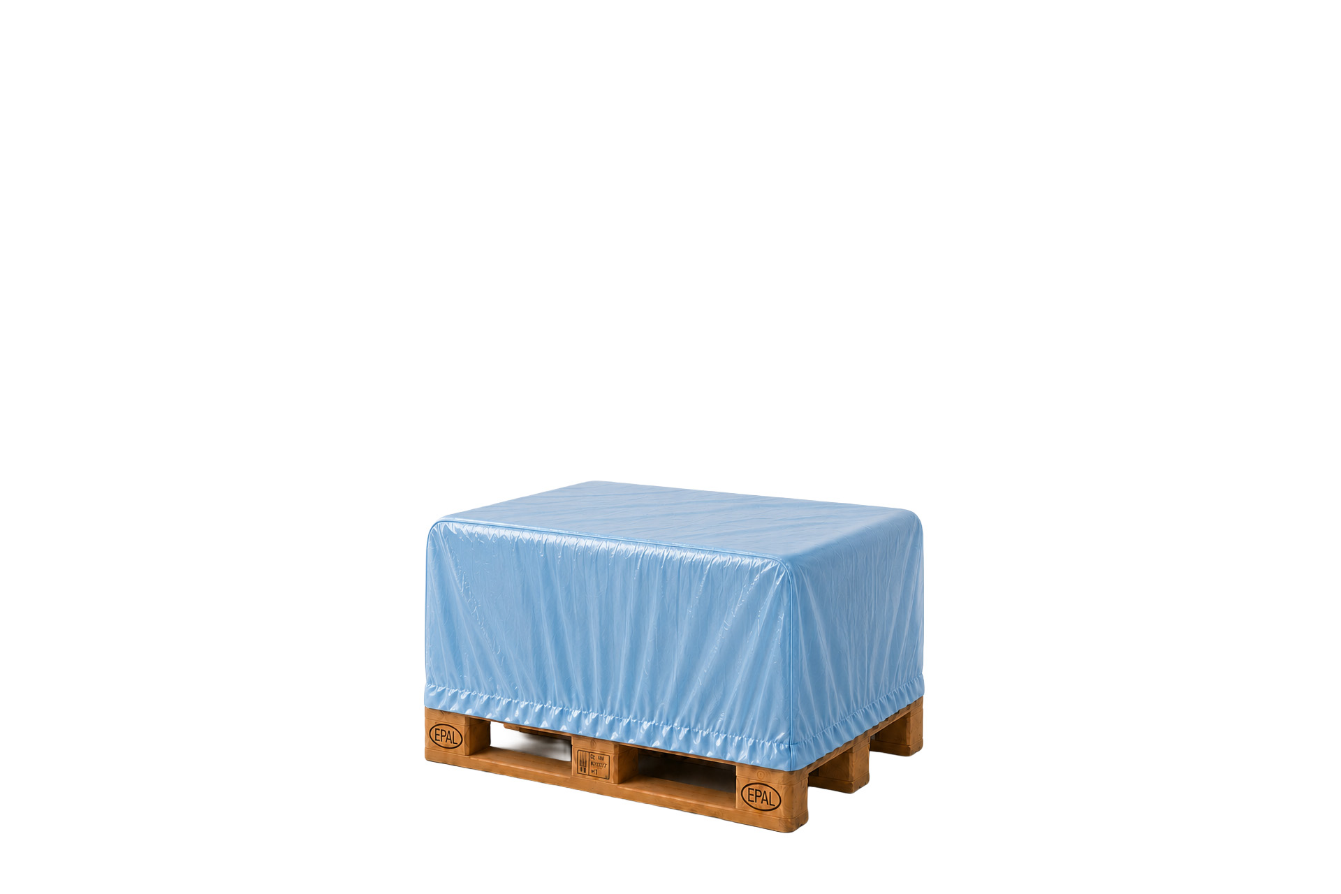 Abdeckhauben mit Gummizug aus VCI-CORRO PROTECT® für Europaletten - 1250 x 850 x 450 mm