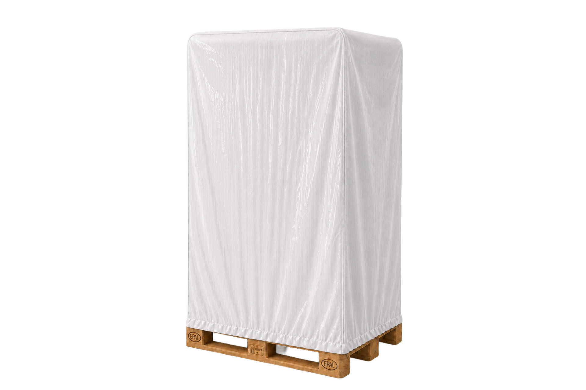 Abdeckhauben mit Gummizug aus LDPE für Europaletten - 1250 x 850 x 1800 mm